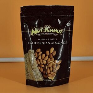 Nut-Khhut Roasted & Salted California Almonds - 250gm - Image 1